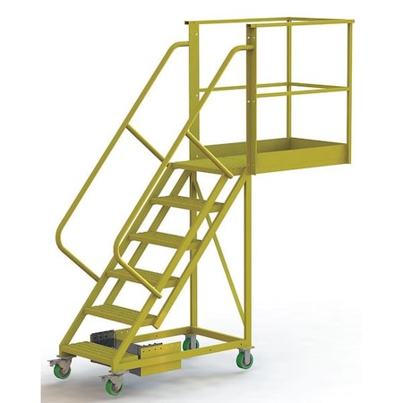 102 in H Steel Cantilever Rolling Ladder, 6 Steps, 300 lb Load Capacity MPN:UCU500640246