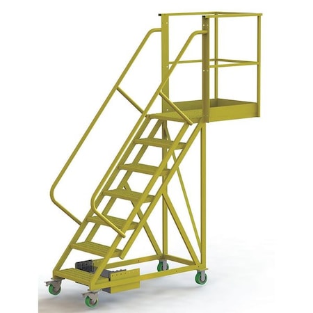 112 in H Steel Cantilever Rolling Ladder, 7 Steps, 300 lb Load Capacity MPN:UCU500730246