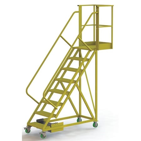 122 in H Steel Cantilever Rolling Ladder, 8 Steps, 300 lb Load Capacity MPN:UCU500820246
