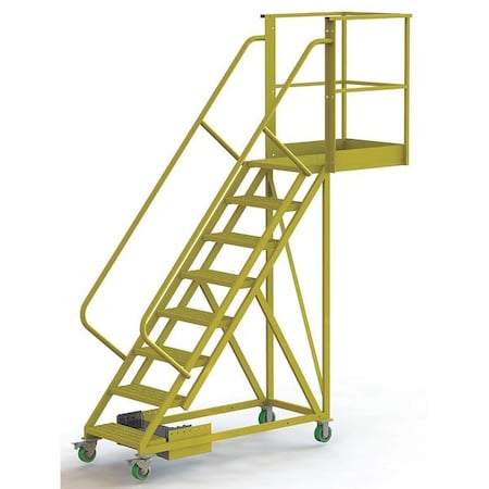 122 in H Steel Cantilever Rolling Ladder, 8 Steps, 300 lb Load Capacity MPN:UCU500830242