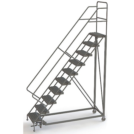136 in H Steel Configurable Rolling Ladder, 10 Steps, 450 lb Load Capacity MPN:UKDEC110242