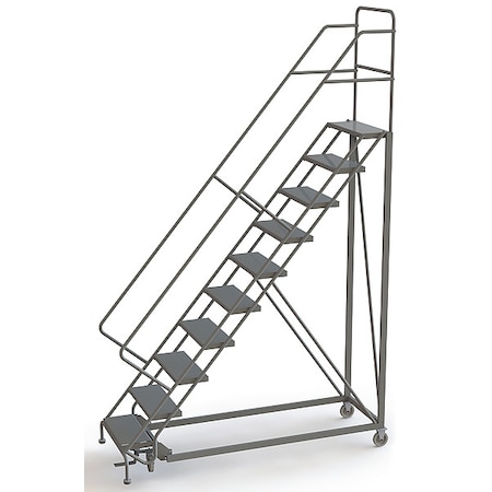 136 in H Steel Configurable Rolling Ladder, 10 Steps, 450 lb Load Capacity MPN:UKDEC110246