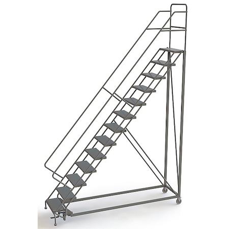 166 in H Steel Configurable Rolling Ladder, 13 Steps, 450 lb Load Capacity MPN:UKDEC113246