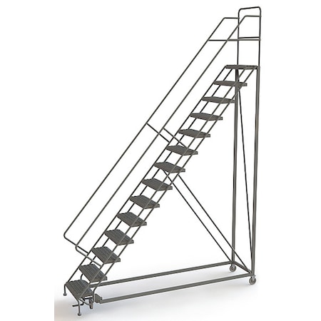 176 in H Steel Configurable Rolling Ladder, 14 Steps, 450 lb Load Capacity MPN:UKDEC114242