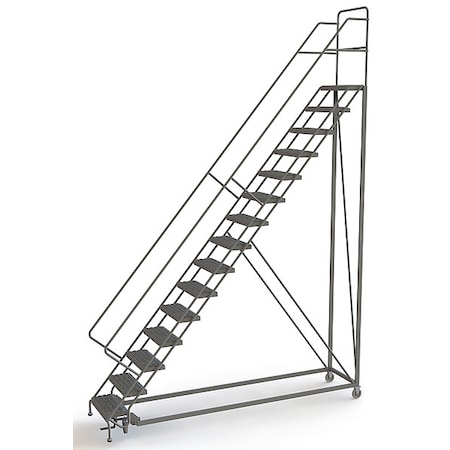 186 in H Steel Configurable Rolling Ladder, 15 Steps, 450 lb Load Capacity MPN:UKDEC115242
