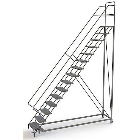 186 in H Steel Configurable Rolling Ladder, 15 Steps, 450 lb Load Capacity MPN:UKDEC115246