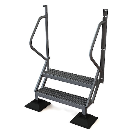 62 in Overall H, Ladder, Aluminum, 2 Steps, Aluminum Mill Finish, 500 lb Load Capacity MPN:URTL502