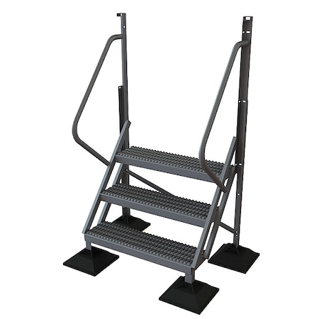 72 in Overall H, Ladder, Aluminum, 3 Steps, Aluminum Mill Finish, 500 lb Load Capacity MPN:URTL503