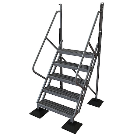 92 in Overall H, Ladder, Aluminum, 5 Steps, Aluminum Mill Finish, 500 lb Load Capacity MPN:URTL505