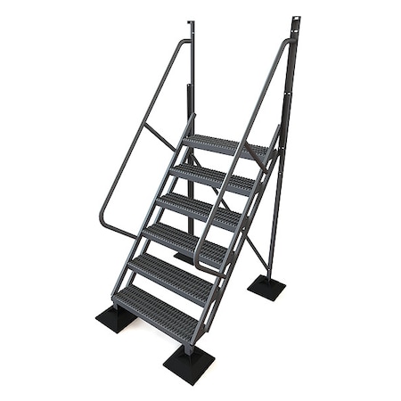 102 in Overall H, Ladder, Aluminum, 6 Steps, Aluminum Mill Finish, 500 lb Load Capacity MPN:URTL506