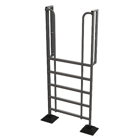 102 in Overall H, Ladder, Aluminum, 6 Steps, Aluminum Mill Finish, 500 lb Load Capacity MPN:URTL906