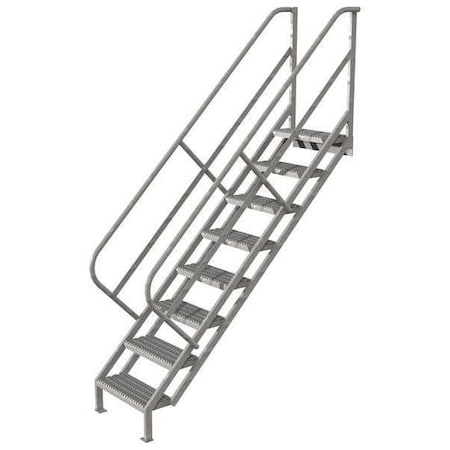 114 in Overall H, Stair Unit, Steel, 8 Steps, 450 lb Load Capacity MPN:WISS108242