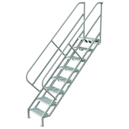 114 in Overall H, Stair Unit, Steel, 8 Steps, 450 lb Load Capacity MPN:WISS108246