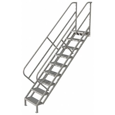 123 1/2 in Overall H, Stair Unit, Steel, 9 Steps, 450 lb Load Capacity MPN:WISS109242