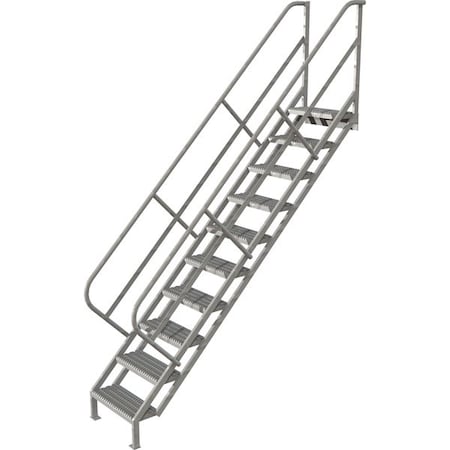 133 in Overall H, Stair Unit, Steel, 10 Steps, 450 lb Load Capacity MPN:WISS110242