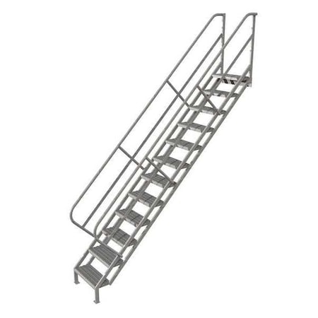 152 in Overall H, Stair Unit, Steel, 12 Steps, 450 lb Load Capacity MPN:WISS112242