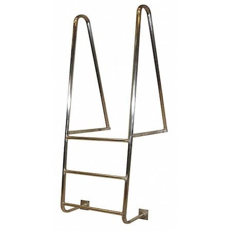 8 ft Overall H, Fixed Ladder, Aluminum, 5 Steps, Top Exit, Aluminum Finish, 300 lb Load Capacity MPN:WLA5WT