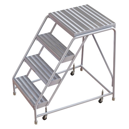 40 in H Aluminum Rolling Ladder, 4 Steps, 350 lb Load Capacity MPN:WLAR004164-D4
