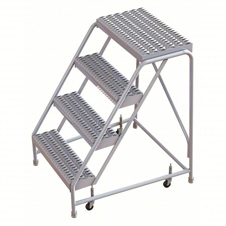 3.3 ft H Aluminum Rolling Ladder, 4 Steps, 350 lb Load Capacity MPN:WLAR004165