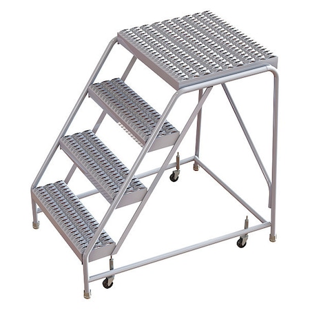 40 in H Aluminum Rolling Ladder, 4 Steps, 350 lb Load Capacity MPN:WLAR004165-D4
