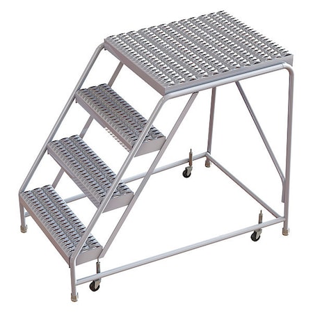 40 in H Aluminum Rolling Ladder, 4 Steps, 350 lb Load Capacity MPN:WLAR004165-D5
