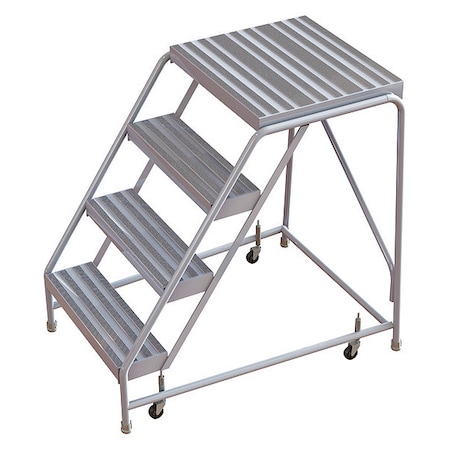40 in H Aluminum Rolling Ladder, 4 Steps, 350 lb Load Capacity MPN:WLAR004244-D4