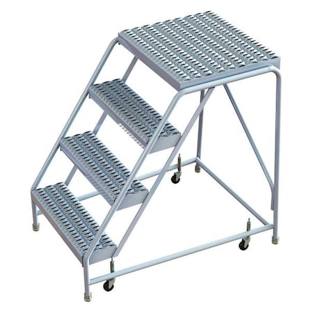 40 in H Aluminum Rolling Ladder, 4 Steps, 350 lb Load Capacity MPN:WLAR004245-D4