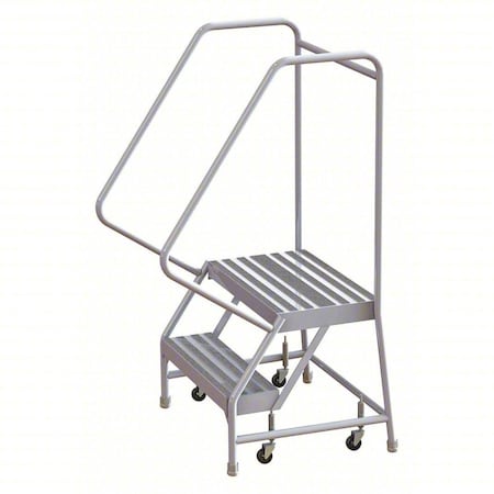 52 in H Aluminum Rolling Ladder, 2 Steps, 350 lb Load Capacity MPN:WLAR102164