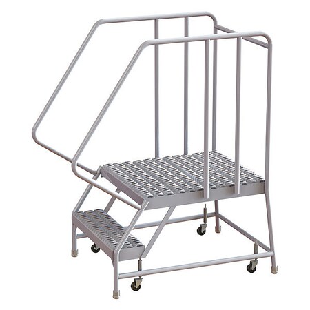 52 in H Aluminum Rolling Ladder, 2 Steps, 350 lb Load Capacity MPN:WLAR102165-D5