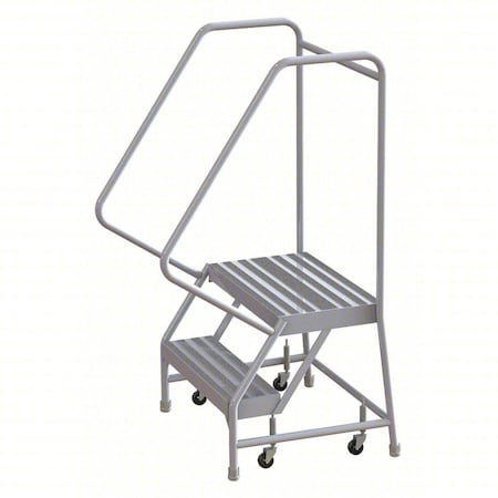 4.3 ft H Aluminum Rolling Ladder, 2 Steps, 350 lb Load Capacity MPN:WLAR102244