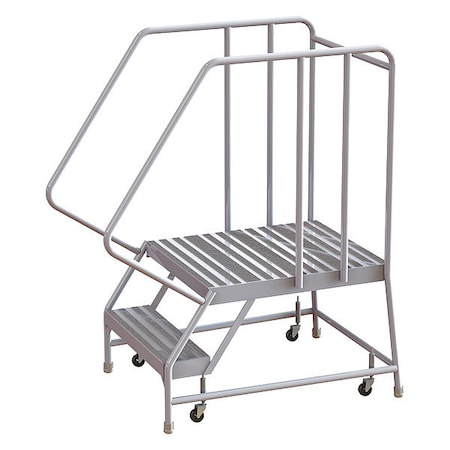 52 in H Aluminum Rolling Ladder, 2 Steps, 350 lb Load Capacity MPN:WLAR102244-D5