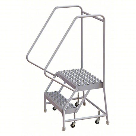 4.3 ft H Aluminum Rolling Ladder, 2 Steps, 350 lb Load Capacity MPN:WLAR102245