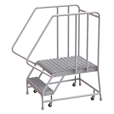 52 in H Aluminum Rolling Ladder, 2 Steps, 350 lb Load Capacity MPN:WLAR102245-D5