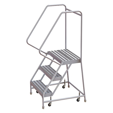 62 in H Aluminum Rolling Ladder, 3 Steps, 350 lb Load Capacity MPN:WLAR103164