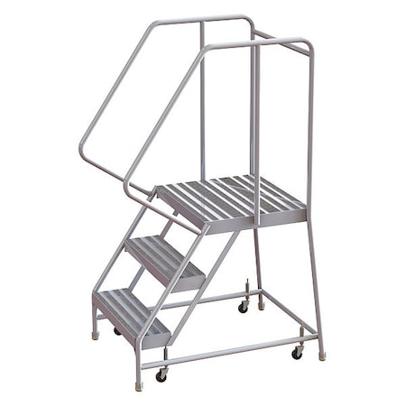 62 in H Aluminum Rolling Ladder, 3 Steps, 350 lb Load Capacity MPN:WLAR103164-D4