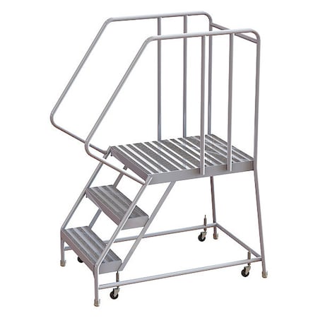 62 in H Aluminum Rolling Ladder, 3 Steps, 350 lb Load Capacity MPN:WLAR103164-D5