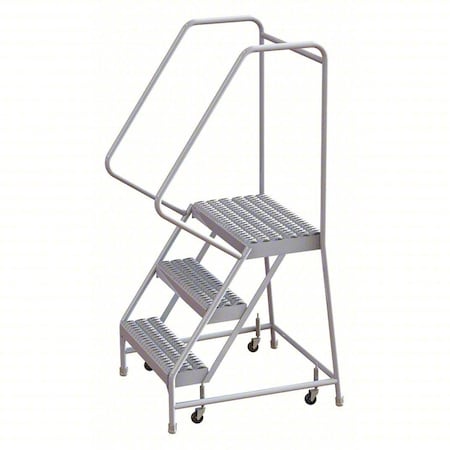 5.2 ft H Aluminum Rolling Ladder, 3 Steps, 350 lb Load Capacity MPN:WLAR103165
