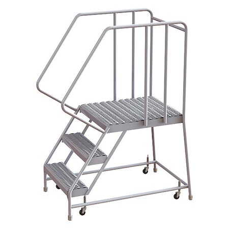 62 in H Aluminum Rolling Ladder, 3 Steps, 350 lb Load Capacity MPN:WLAR103165-D5