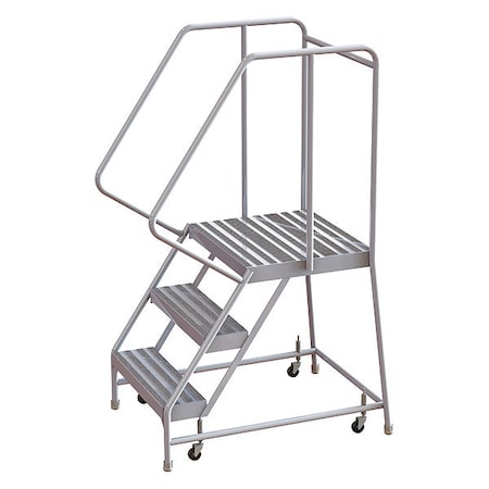 62 in H Aluminum Rolling Ladder, 3 Steps, 350 lb Load Capacity MPN:WLAR103244-D4
