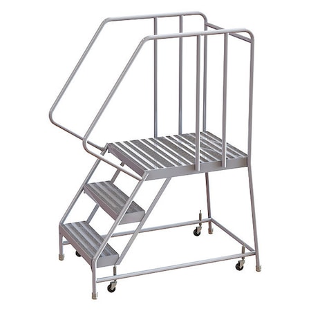 62 in H Aluminum Rolling Ladder, 3 Steps, 350 lb Load Capacity MPN:WLAR103244-D5