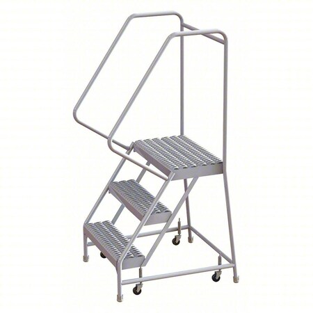 5.2 ft H Aluminum Rolling Ladder, 3 Steps, 350 lb Load Capacity MPN:WLAR103245