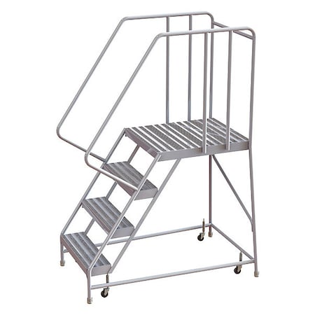 72 in H Aluminum Rolling Ladder, 4 Steps, 350 lb Load Capacity MPN:WLAR104164-D5
