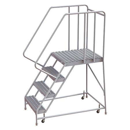 72 in H Aluminum Rolling Ladder, 4 Steps, 350 lb Load Capacity MPN:WLAR104165-D5