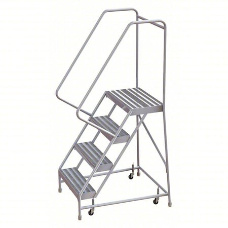 72 in H Aluminum Rolling Ladder, 4 Steps, 350 lb Load Capacity MPN:WLAR104244