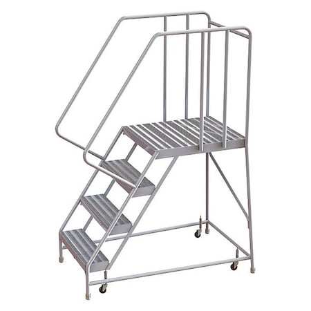 72 in H Aluminum Rolling Ladder, 4 Steps, 350 lb Load Capacity MPN:WLAR104244-D5