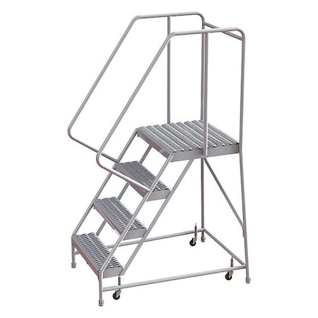72 in H Aluminum Rolling Ladder, 4 Steps, 350 lb Load Capacity MPN:WLAR104245-D4