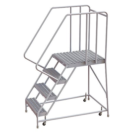 72 in H Aluminum Rolling Ladder, 4 Steps, 350 lb Load Capacity MPN:WLAR104245-D5