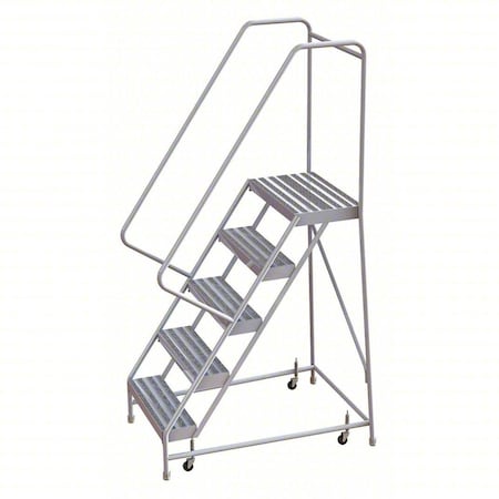 6.8 ft H Aluminum Rolling Ladder, 5 Steps, 350 lb Load Capacity MPN:WLAR105164