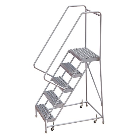 82 in H Aluminum Rolling Ladder, 5 Steps, 350 lb Load Capacity MPN:WLAR105165