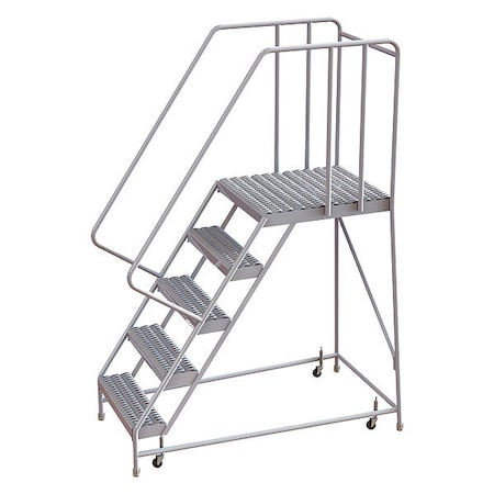 82 in H Aluminum Rolling Ladder, 5 Steps, 350 lb Load Capacity MPN:WLAR105165-D5